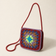 Colorful Granny Square Crochet Crossbody Bag - Maroon Purple - model shot