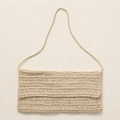 Minimalist Crochet Shoulder Crossbody Bag - Cream - model shot