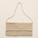 Minimalist Crochet Shoulder Crossbody Bag - Cream - model shot