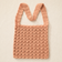 Openwork Lace Crochet Shoulder Bag in peach coral, handmade in Narsapuram — part of The Day Out Set