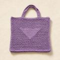 Textured Crochet Tote Bag with Pocket - Purple Lavender - model shot