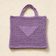 Textured Crochet Tote Bag with Pocket - Purple Lavender - model shot