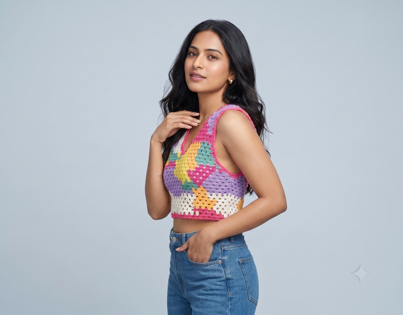 Multicolor Crochet Vest Top — view 2