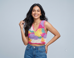 Multicolour granny square patchwork crochet vest top, handmade in Narsapuram